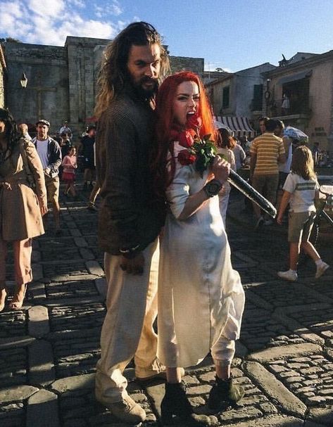 Behind the scenes of aquaman Jason Momoa And Amber Heard, New Aquaman, Aquaman Jason Momoa, Aquaman And Mera, Aquaman Film, Dc Aquaman, Aquaman Movie, Aquaman 2018, Aqua Man