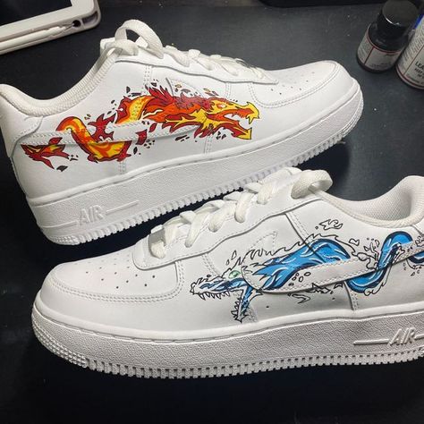 Edgy Shoes, Painted Shoes Diy, Custom Sneakers Diy, Painted Nikes, Air Force Shoes, Custom Painted Shoes, Custom Shoes Diy, Nike Shoes Air Force, Shoe Designs