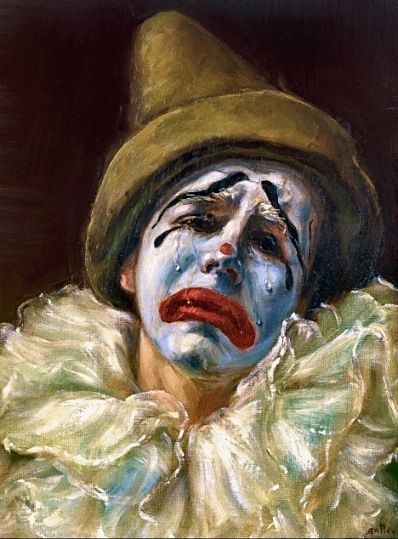 Sad clown Tears Of A Clown, Clown Paintings, Clown Art, Theme Tattoo, Send In The Clowns, Clown Faces, Vintage Clown, Creepy Clown, Soyut Sanat Tabloları