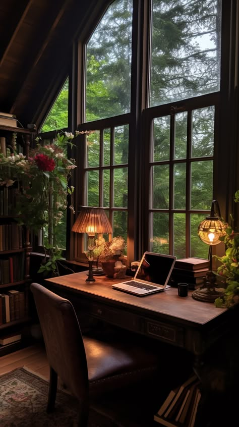 Author life - author marketing tips. Fantasy home office for full-time author. Learn how to become a full-time author on TikTok today! www.AlyneDigital.com Rich Author Aesthetic, Author Life Aesthetic, Author Aesthetic, Author Life, Writers House, Author Marketing, Fantasy Homes, Life Aesthetic, Aesthetic Home