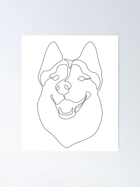 Husky Silhouette Tattoo, Husky Line Drawing, Fine Line Husky Tattoo, Husky Drawing Easy, Husky Outline Tattoo, Koda Tattoo, Husky Line Art, Husky Outline, Happy Husky