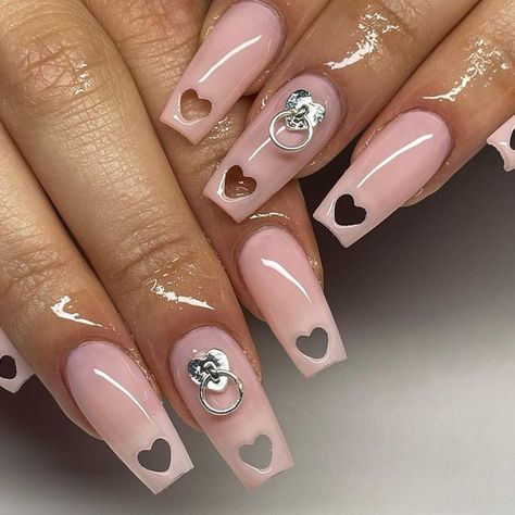 Heart Cut Out Nails, Opi Bubble Bath, Mani Monday, Heart Cut Out, Painted Nail Art, White Swan, Hair Shows, Heart Nails, Bubble Bath