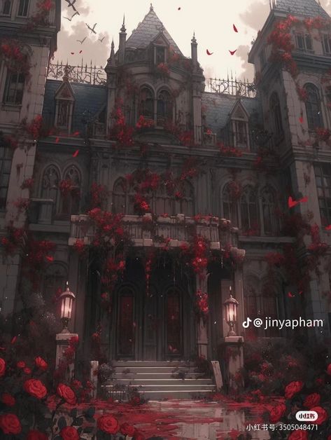 Vampire Mansion Aesthetic, Red Castle Aesthetic, Vampire Castle Aesthetic, Vampire City, Vampire Mansion, Red Mansion, Vampire House, Vampire Castle, Red Castle