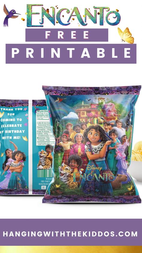 Encanto Free Party Printable| Chip Bag Template Party Favor Bag – Hanging with the Kiddos