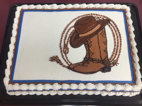 Cowboy Theme Sheet Cake, Cowboy Cake For Men Western Theme, Western Sheet Cake Ideas, Cowboy Birthday Cake For Men, Western Birthday Cakes For Men, Cowboy Sheet Cake, Western Sheet Cake, Cowboy Cake For Men, Cowboy Cake Ideas