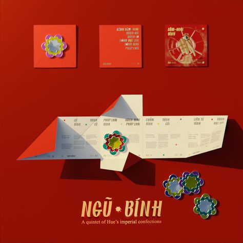 This 5-piece postcard comes from the inspiration of 5 kinds of Hue’s imperial confections, entitled Ngũ Bính. #ngubinh #vietnam #vietnamnow #vietnamtourism #hue #huế #hueimperialcity #huefood #thedesignblacklist #collecgraphics #graphicjuice #graphicindex #digitalarchive #styleframe #3dartwork #inonica #stanledpublishers #foliofolio #projektmono #type01 Square Prism, Vietnam Culture, Culture Project, Vietnam Tourism, Hue Vietnam, Royal Pattern, Seed Cake, Eastern Philosophy, Mind Maps