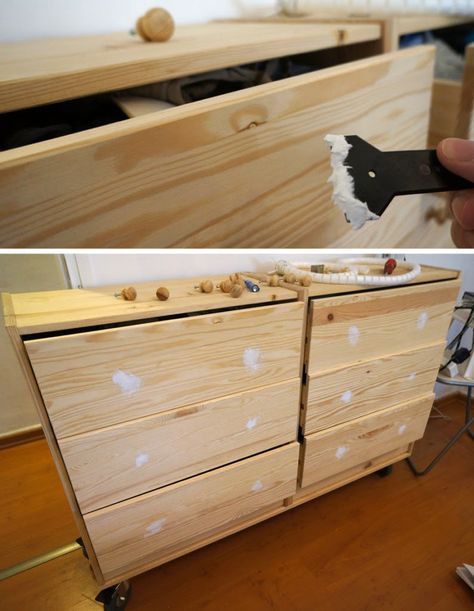 Chic bedroom storage from two $35 RAST dressers Ikea Hacks Rast, Living Room Remodel Modern, Ikea Hack Rast, Rast Ikea, Rast Dresser, Ikea Rast Dresser, Ikea Rast Hack, Paint Patterns, Ikea Hackers