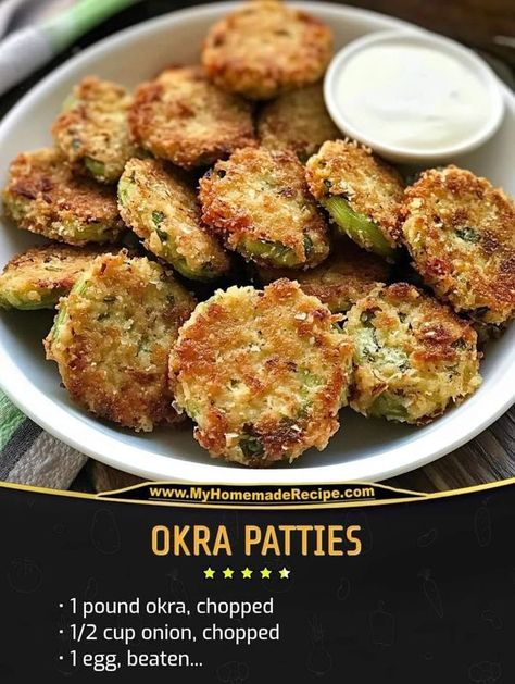 Bariatric Recipes, Tips & Tricks 2024 | OKRA PATTIES 😍DON'T LOSE THIS RECIPE😋 | Facebook Fried Okra Patties Recipe, Okra Patties Recipe, Okra Patties, Okra Recipes, Patties Recipe, Bariatric Recipes, Okra, 1 Pound, Food Hacks