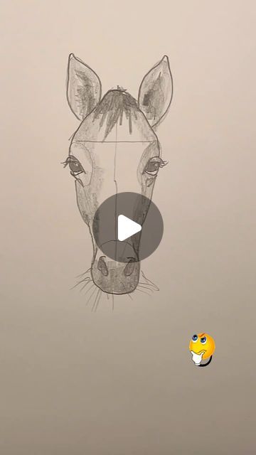 Horse Tutorial Drawing, Horse Head Outline Simple, How To Sketch A Horse, Drawings Of Horses Sketches Easy, Horse Easy Painting, Easy Horse Painting Ideas, Watercolor Horses Easy, Drawing Horses Easy, Horse Sketch Step By Step