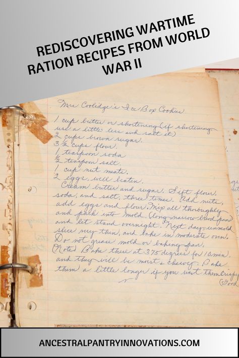 Dive into the ingenuity of World War II cooking with wartime ration recipes, exploring historical wartime meals, rationed food recipes, and WWII preservation techniques.
#foodrecipes #rationrecipes #wartimerations Ww2 Recipes, Ration Recipes, Wartime Recipes, Culinary Lessons, Food Innovation, Vintage Cooking, Vegetable Stew, Home Canning, Ritz Crackers