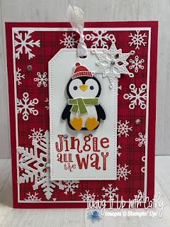 Su Penguin Place, Su Penguin Place Cards, Stampin Up Penguin Place Christmas Cards, Penguin Xmas Cards, Gina K Playful Penguins, Stampin Up Penguin Cards, Penquin Place Stampin Up Cards, Penguin Cards Christmas, Stampin Up Penguin Builder Punch