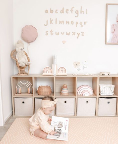 Kids Playroom Ideas, Baby Nursery Inspiration, Baby Playroom, Rainbow Nursery Decor, Toddler Playroom, Kids Playroom Decor, Toddler Girl Room, Toddler Room Decor