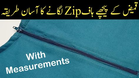 How To Attach Zip In Kurti Back Half | Easy Way To Attach Zip Designs Ideas, Video Tutorial, I Hope You, I Hope, Sewing