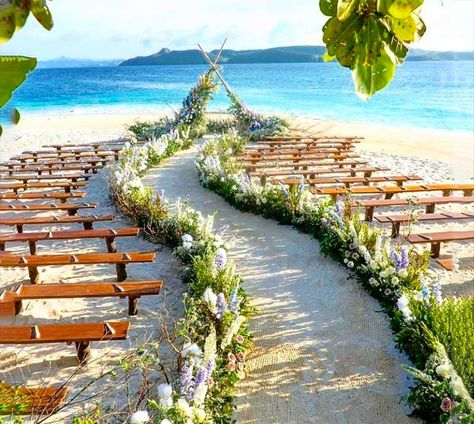 Philippine Wedding, Beach Wedding Decorations Reception, Destination Bride, Wedding Beach Ceremony, Beach Ceremony, Beach Wedding Decorations, Palawan, Wedding Ceremony Decorations, Hawaii Wedding