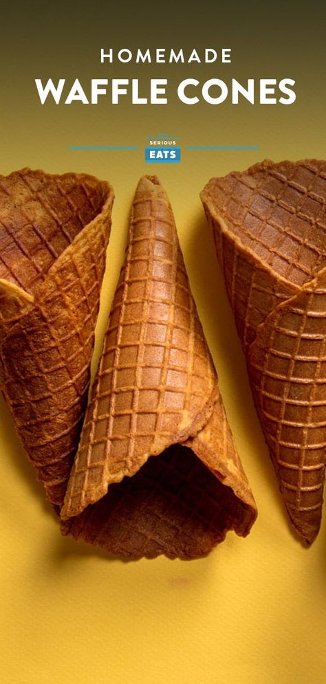 Homemade Waffle Cones | These cones have a flavor profile like that of a high-end sugar cone, deeply caramelized and rich, with added complexity from a blend of honey and brown sugar, along with a splash of roasted hazelnut oil. These cones are nutty, sweet, and nuanced—but classic enough for children and adults to enjoy alike. #icecream #icecreamcone Homemade Waffle Cones, Benefits Of Raw Honey, Health Drawing, Tattoo Bee, Sweets Aesthetic, Honey Cone, Health Nails, Health Aesthetics, Homemade Waffle