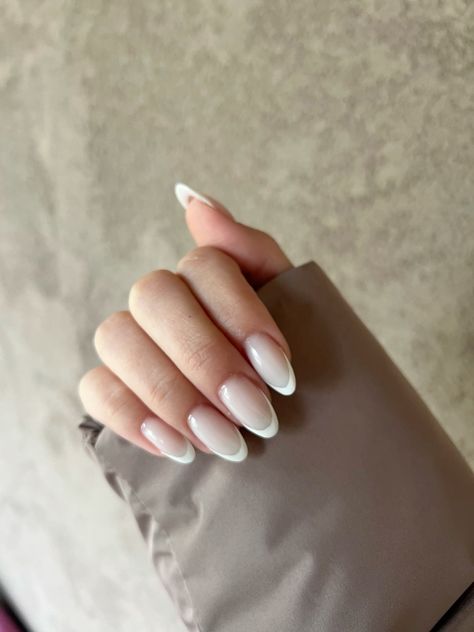 Milky French Manicure Coffin, Milk Base French Nails, Milky French Almond Nails, Milky Base French Nails, Milky Nails With French Tip, Milky French Tip Nails, Milky Nails French, Milky French Nails, Milky White French