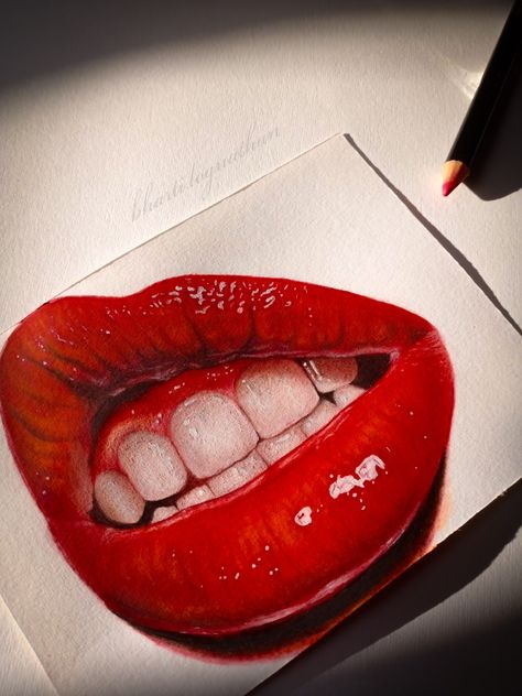 Learning Drawing, Lips Painting, Prismacolor Art, Pinterest Art, Realistic Drawing, Lips Drawing, Realism Painting, Beauty Art Drawings, Landscape Art Painting