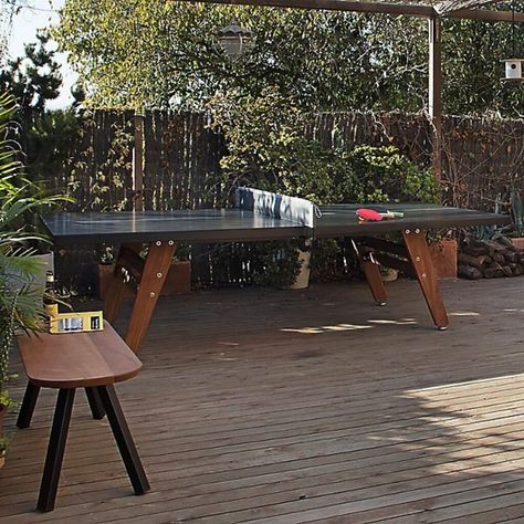 Table On Balcony, Folding Ping Pong Table, Spanish Furniture, Outdoor Lamps, Outdoor Furniture Design, Pong Table, Furniture Showroom, Contemporary Crafts, Festival Design