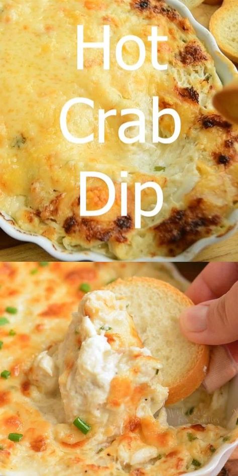 Absolutely incredible and easy Crab Dip! This creamy crab dip is made with lump crab meat, cream cheese, Parmesan cheese and baked to perfection. It’s a perfect party appetizer and ready in just 30 minutes. #appetizer #crab #seafood #dip #cheesy Cheesy Seafood Dip, Baked Seafood Dip, Chips And Dip Display Serving Ideas, Easy Crab Dip With Cream Cheese, Crab Party Food, Imation Crab Recipes Cream Cheeses, Seafood Surprise Dip, Seafood Ideas For Party, Seafood Holiday Dinner Ideas