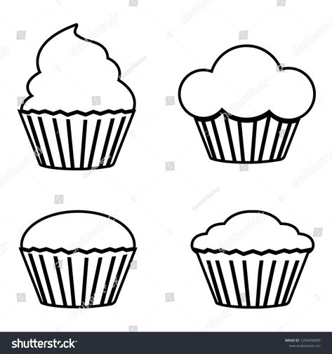 Muffin Doodle, Muffin Drawing Cute, Muffin Drawing Illustration, Cupcake Line Drawing, Cartoon Muffin, Muffin Tattoo, Muffin Drawing, Muffin Logo, Muffin Illustration