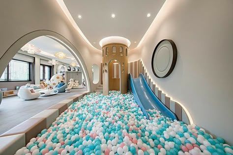 Dream Playroom Luxe, Luxury Playground, Play Area For Kids, 2024 Color Trends, Luxury Baby Room, Indoor Playground Design, Indoor Play Area, Indoor Playroom, Nursery Interior Design