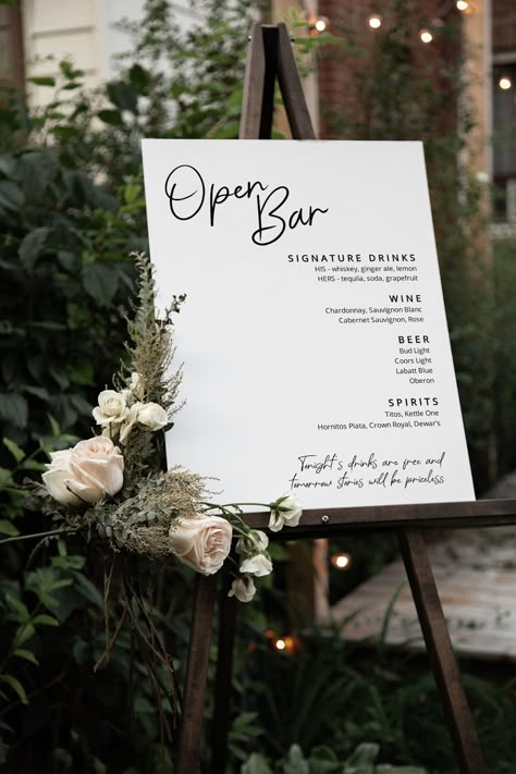 Open Bar Sign Large Wedding Bar Sign MIN020VSD | Etsy Its About Time Wedding, Open Bar Wedding Budget, Wedding Here Sign, Sign For Bar At Wedding, The Bar Sign Wedding, Wedding Decor Welcome Sign, Bar Sign For Wedding Reception, Byob Wedding Bar, Help Yourself Bar Wedding