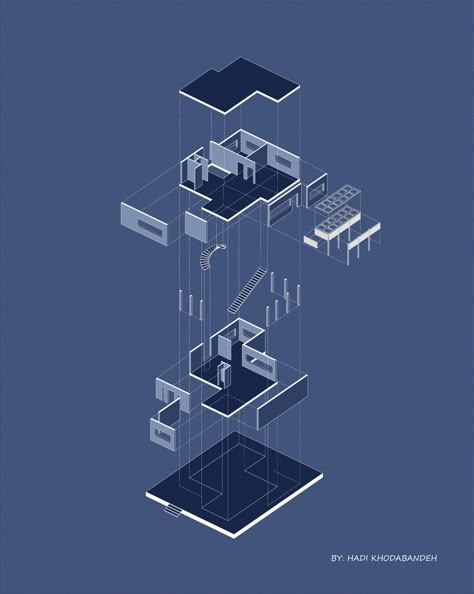 diagram architectural diagram exploded axonometric exploded house illustrator house Area Diagram Architecture, Exploded Axon Diagram, Exploded Axonometric Diagram, Architecture Axonometric Diagram, Axonometry Illustration, Exploded Axonometric Drawing, Exploded Diagram Architecture, Exploded Isometric Architecture, Explode Diagram