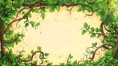 Forest Border Design, Forest Border, Vines And Branches, Nature Frame, Caricature Wedding Invitations, Vine And Branches, Caricature Wedding, Sherwood Forest, Forest Background