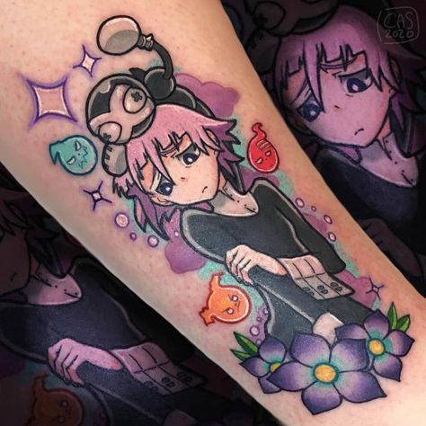 Tattoo Crona Soul Eater, Crona Anime Tattoo, Soul Eater Tattoo Crona, Crona Soul Eater Tattoos, Soul Eater Tattoo, Digimon Tattoo, Soul Eater Crona, Crazy Tattoos, Funky Tattoos