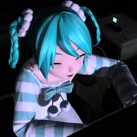 Miku Chan, Miku Hatsune Vocaloid, Project Diva, Vocaloid Characters, Miku Hatsune, Pajama Party, Cute Profile Pictures, Hatsune Miku, Blue Hair