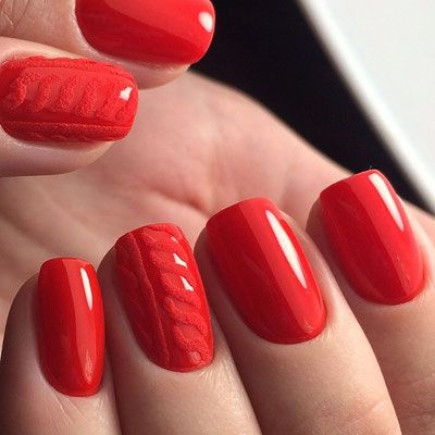 Nail Arts Ideas, Knit Nails, Cute Pink Nails, Cute Short Nails, Red Nail Art, Toe Nail Color, Spring Acrylic Nails, Red Acrylic Nails, Nail Trend