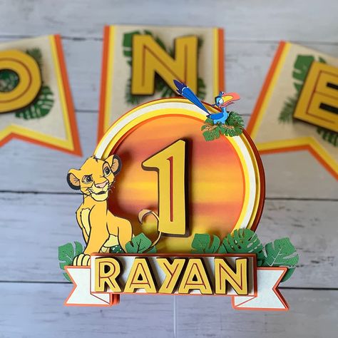 King Themed Cake, Lion King Cake Topper, Custom Birthday Decorations, Diy Cake Topper Birthday, Lion King Cakes, Custom Birthday Banners, Lion King Birthday, Idee Cricut, King Birthday