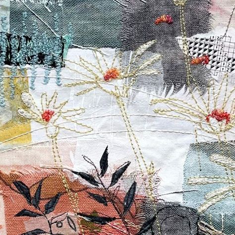 Jo Hill on Instagram: "The Open Art Exhibition at the @whitechalkgallery in Devizes, Wiltshire is starting this Saturday! This piece is called 'Summer Stroll'  and will be there along with others 🌼✨" Devizes Wiltshire, Open Art, Art Exhibition, Textile Art, On Instagram, Instagram, Art