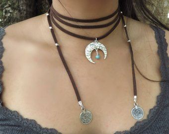 Wrap necklaces | Etsy Suede Choker Necklace, Wrap Choker Necklace, Boho Choker Necklace, Suede Necklace, Trendy Chokers, Dainty Choker Necklace, Black Choker Necklace, Wrap Necklace, Native American Style