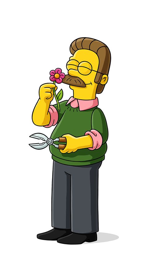 Nedward "Ned" Flanders Ned Flanders Fanart, Simpsons Characters Art, Flanders Simpsons, The Simpsons Characters, Simpsons Party, Simpson Tv, Ned Flanders, Simpsons Drawings, Simpsons Characters