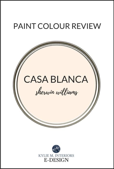 Discover one of the best cream paint colours, Sherwin Williams Casa Blanca. Learn about its LRV, undertones, and more with Kylie M E-design consulting and DIY decor advice! #kylieminteriors #bestpaintcolours #cream #creampaint #sherwinwilliams #casablanca #neutrals #colourconsultant #kyliemedesign #edesign #virtualdesign Antique White Sherwin Williams, Benjamin Moore Navajo White, Warm Neutral Paint Colors, Cream Paint Colors, Antique White Paints, Beige Paint Colors, Sherwin Williams White, Yellow Paint Colors, Warm Paint Colors