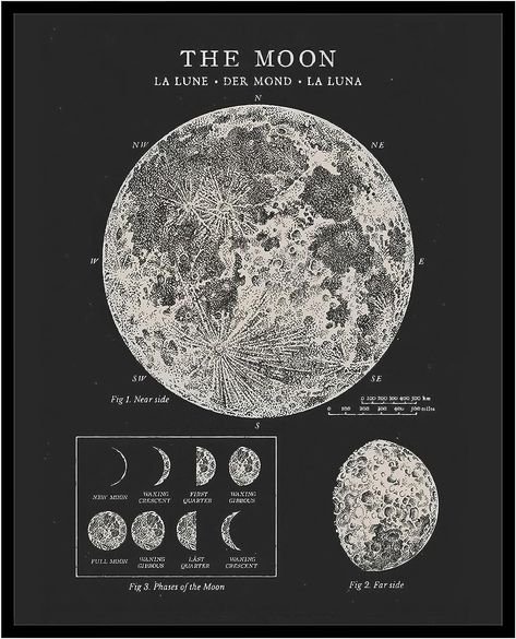 8x10 UNFRAMED QUALITY MATERIAL: Our wall art prints are made of quality paper, thick and not easy to break. Our posters can last forever without losing their original quality. Celestial Poster, Vintage Celestial, Moon Phases Art, Bedroom Retro, Infinite Art, Astronomy Poster, Vintage Nasa, Astronomy Art, Dorm Posters