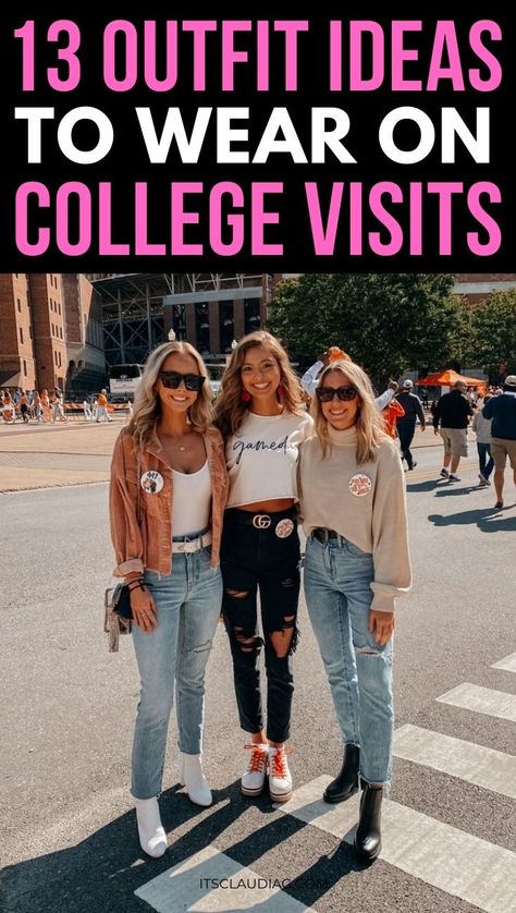 Outfits For College Tours, College Tour Outfit Spring, College Tour Outfit Fall, College Tour Outfit Winter, College Campus Tour Outfit, What To Wear To A College Visit, College Orientation Outfit Summer, College Tour Outfit Summer, Orientation Outfit College