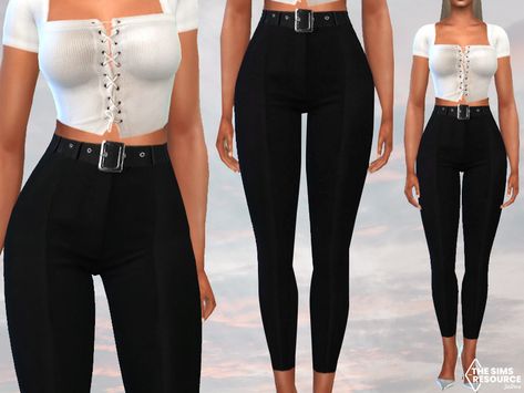 Clothing Cc Sims 4, Slim Mom Jeans, Sims 4 Black Hair, Pants With Belt, Sims 4 Expansions, Sims 4 Dresses, Sims 4 Downloads, Female Clothes, Sims4 Clothes