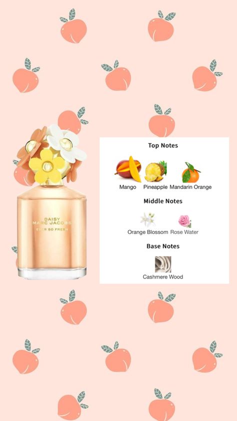 #peach #peachy #peachgirl #peachperfume #perfume #fragrance #marcjacobsdaisy #marcjacobs Mango Perfume, Marc Jacobs Perfume, Fragrances Perfume Woman, Marc Jacobs Daisy, Perfume Collection Fragrance, Perfume Fragrance, Perfume Lover, Mandarin Orange, Perfume Collection