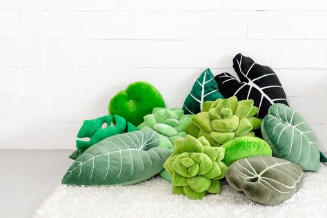 Succulent Pillows, Succulent Throw Pillow, Succulent Pillow, Leaf Blanket, Plant Gift, Leaves Pillow, Cute Pillows, Succulent Plants, Plant Gifts