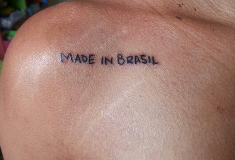 Tattoo In Portuguese, 90s Tattoos Ideas, Brazil Inspired Tattoo, Tattoos In Portuguese, Brazil Flag Tattoo, Brazilian Tattoos, Brazil Tattoo Ideas, Brazilian Tattoo Ideas, Brazil Tattoo