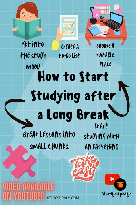 How to Start Studying After a Long Break How To Start Studying After A Long Time, Study Break Ideas, Final Examination, Start Studying, About Study, Exam Study Tips, Start School, College List, School Vacation