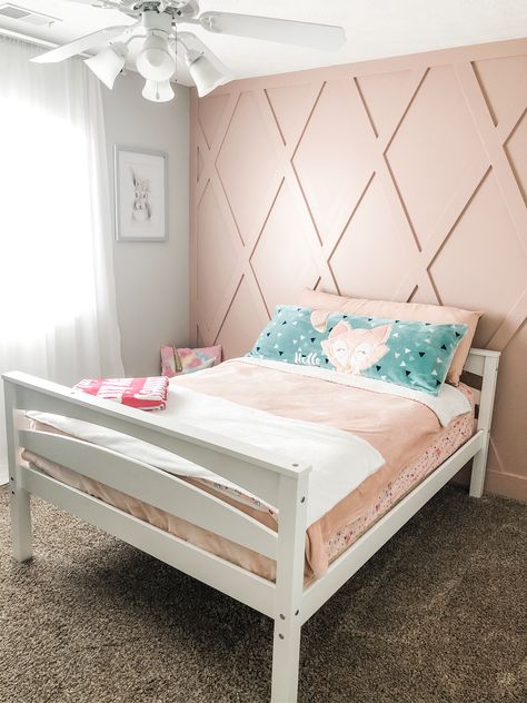 Our little girls room!! Girls Room Paint Ideas, Girls Bedroom Accent Wall, Room Paint Ideas, Girls Room Paint, Shared Girls Room, Girls Room Design, Big Girl Bedrooms, Girl Bedroom Walls, Toddler Girl Room