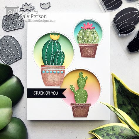 Succulent Cards, Cactus Cards, Coloring Challenge, Using Colored Pencils, Washi Tape Cards, Projets Cricut, Handmade Paper Crafts, Spellbinders Cards, Stuck On You