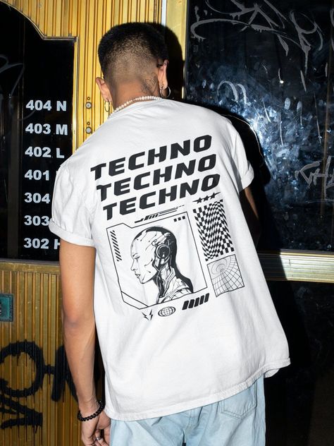 Shop techno, rave, and EDM shirts for festival outfits. Find the perfect tee to match your favorite artist or festival. #techno #rave #edm . #Music_Shirts_Design #Rave_Tshirt_Design #Techno_Wear_Men #Festival_Tshirt_Designs Techno Music Outfit, Rave Tshirt Design, Tshirt Layout, Shirt Festival Outfit, Rave T Shirt, Techno Tshirt, Berlin Rave Fashion, Berlin Rave, Techno Shirt