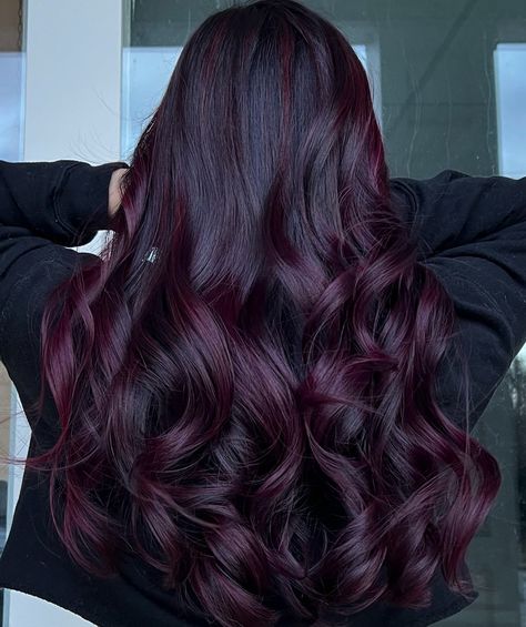 27 Burgundy Hair Color Ideas for Modern Women and For All Seasons – CreativeBooster Burgundy Hair Color Ideas, Deep Burgundy Hair, Pelo Color Borgoña, Pelo Color Vino, Summer Brunette, Burgundy Hair Color, Cherry Hair Colors, Butterfly Cut, Hair Color Underneath