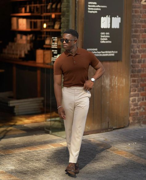 Black Man Graduation Outfit, Church Men Outfit, Business Casual Men’s Summer Fashion, Black Man Linen Outfit, Men Monochrome Outfit Casual, Slim Fit Outfits For Men, Outfit For Brown Skin Men, Men’s Business Casual Outfits Fall, Black Mens Professional Fashion