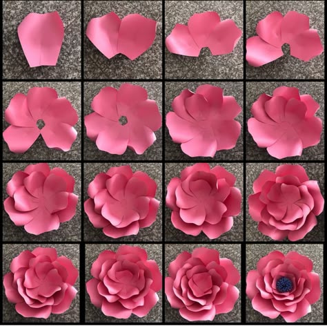 Make Paper Flowers, Picture Tutorial, Paper Flower Decor, Large Paper Flowers, Paper Flower Template, Paper Flower Backdrop, Paper Flowers Craft, Paper Flower Wall, Giant Paper Flowers