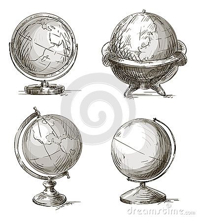 Globe Sketch, Globe Drawing, Globe Tattoos, Globe Vintage, Line Art Flowers, Globe Vector, Crystal Drawing, Branch Vector, Pub Design